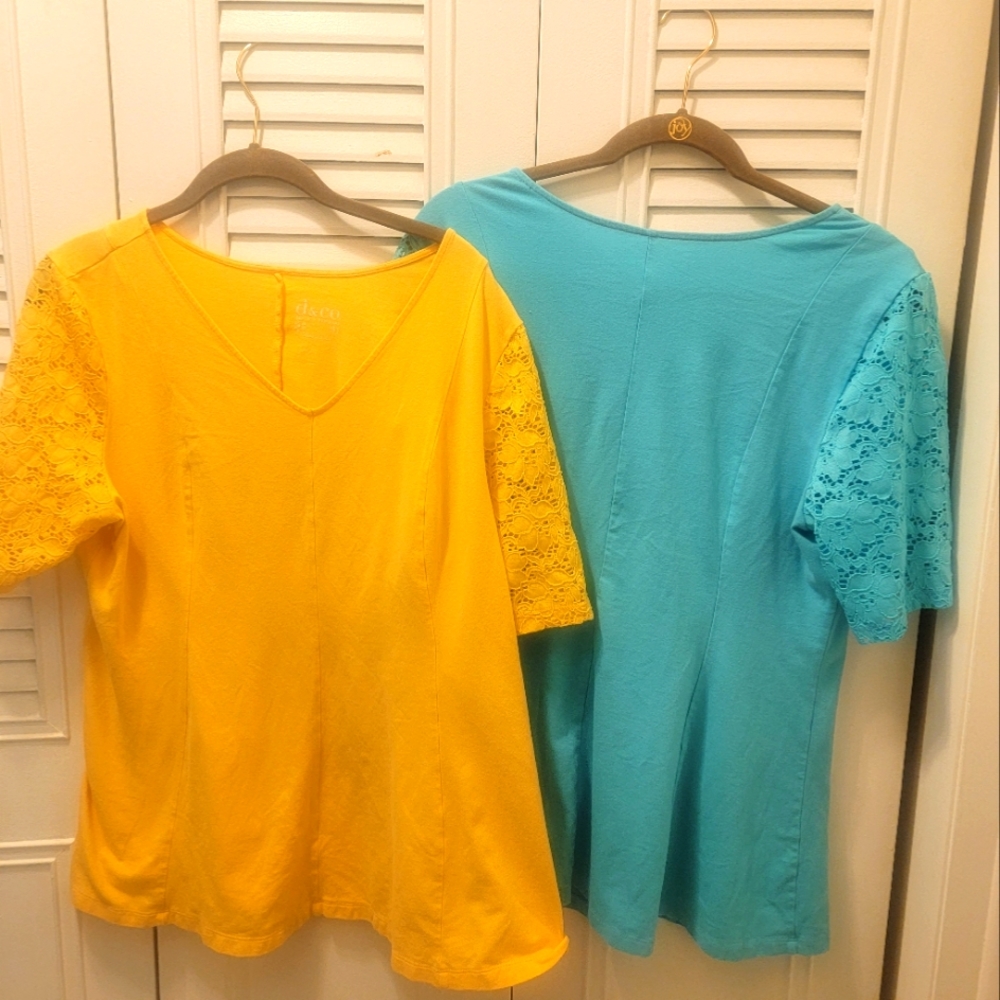 Cotton rayon spandex peblum style 1/yellow 1/aqua